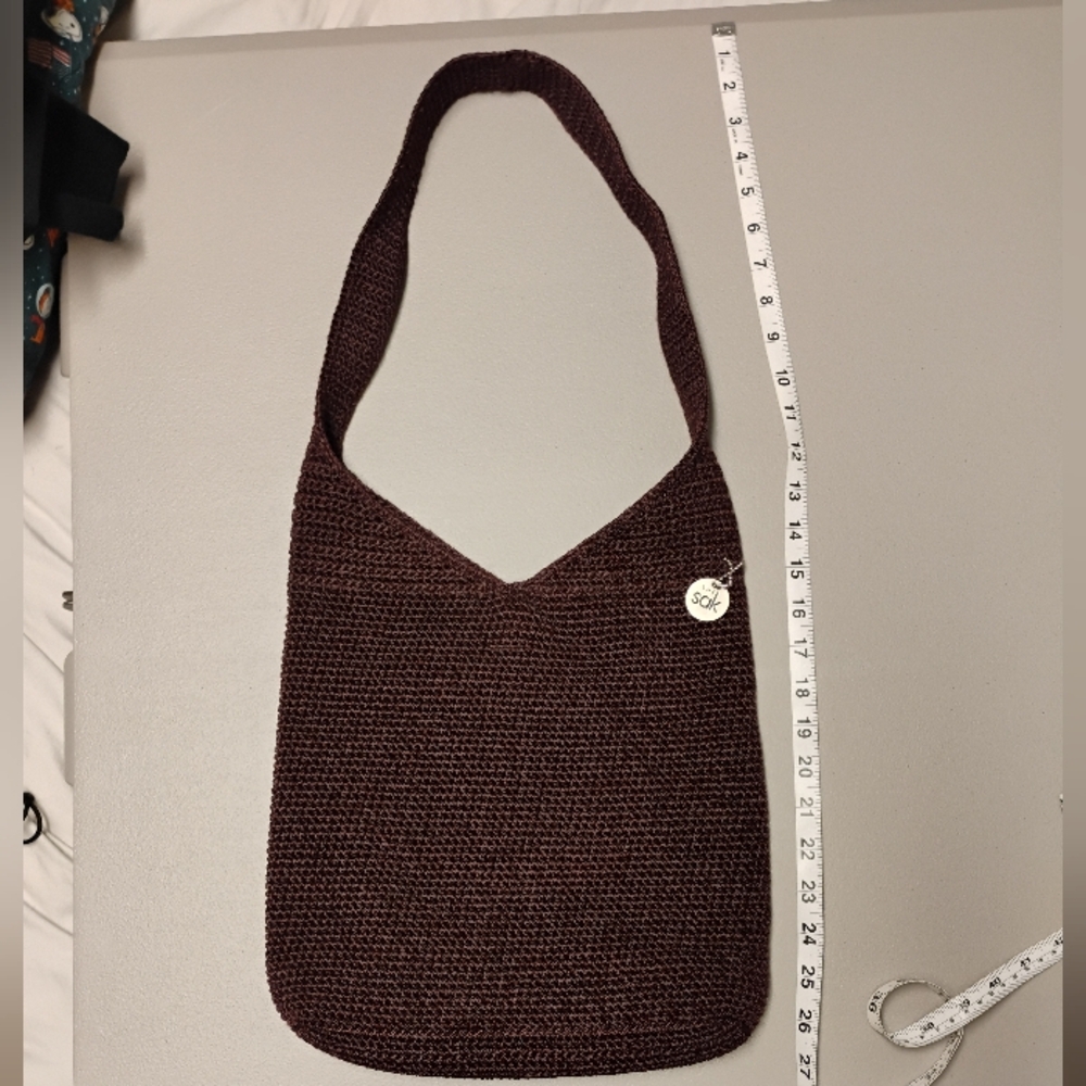 The Sak dark purple Burgundy crochet shoulder purse